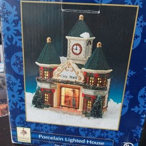 Victorian falls porcelain lighted house